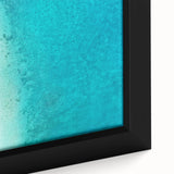 Black wall art depicting a Maldivian scenery with colorful, textured elements on a large framed canvas.