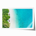 Extra large rolled print featuring a serene Maldives beach scenery with vibrant blue and white tones.