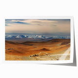 Extra large rolled print of a serene Mongolian landscape with soft floral elements, ideal for art wall dining room decor.