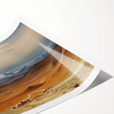 Extra large wall art featuring line art flowers in soft pastel shades on a rolled print.