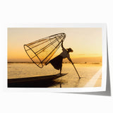 Extra large rolled print of a Myanmar landscape with vibrant green and earth tones, ideal for art wall dining room.