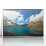 Modern art wall decor featuring a serene Nepalese landscape in pastel shades, framed acrylic, ideal for nursery wall art.