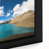 Extra large framed canvas featuring a textured depiction of a vibrant Nepalese landscape, ideal for living room decor.