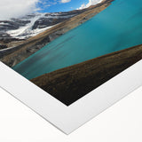 Art deco poster of a serene Nepalese landscape in muted earth tones on rolled canvas, ideal for dining room wall art.