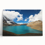 Black and white stretched canvas featuring a serene Nepalese landscape, ideal for kitchen wall art or bedroom decor.