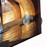 Large abstract wall art in mid-century modernist style featuring a Pakistani scenery on acrylic glass.