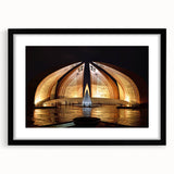 Extra large framed abstract art print depicting a colorful, textured scenery of Pakistan, ideal for living room decor.