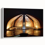 Vintage poster art of a Pakistani landscape on framed canvas, featuring colorful art in extra large size.