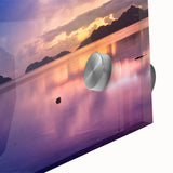 Large abstract wall art depicting a serene Philippine landscape in muted earth tones on acrylic glass.