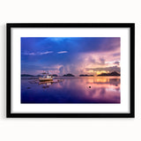 Abstract art print of a vibrant, colorful landscape on a textured, extra large canvas, ideal for living room decor.