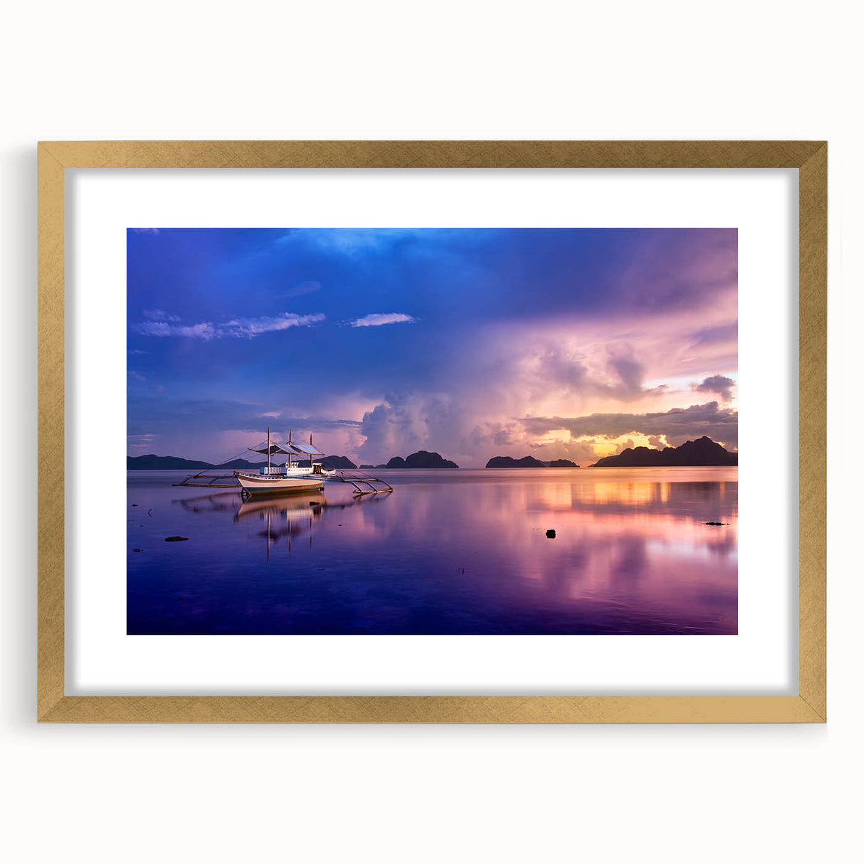 Extra large abstract art print featuring textured scenery of the Philippines in muted earth tones on a framed canvas.