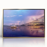 Framed acrylic print of a Philippine landscape in gold tones, ideal for modern art wall decor.