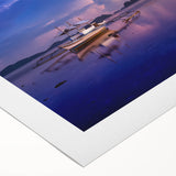 Art deco poster featuring a serene Philippine landscape in muted greens and blues on rolled canvas.