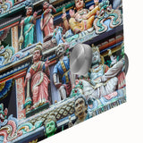 Large abstract wall art of Singapore skyline in muted gray and blue tones on acrylic glass, ideal for dining room art.