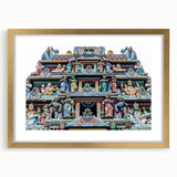 Extra large abstract art print of Singapore skyline in textured gold frame, ideal for living room decor.