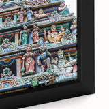 Extra large framed canvas featuring a textured depiction of the Singapore skyline in black with colorful accents.