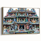 Framed canvas wall art featuring a vintage-style Singapore landscape with black and gold tones, ideal for bedroom decor.