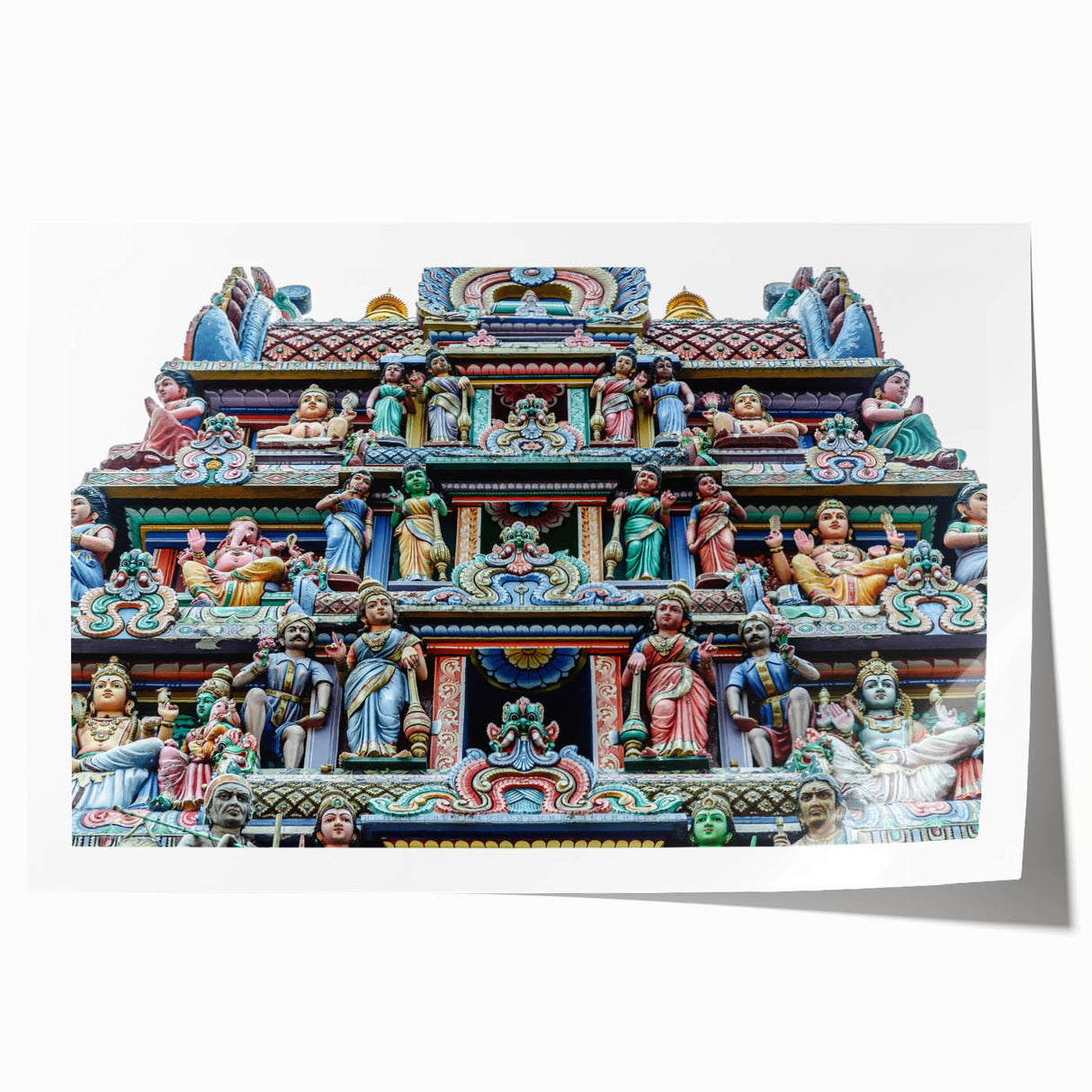 Rolled print of Singapore skyline with soft pastel shades, ideal for art wall dining room.