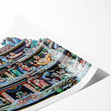 Extra large wall art featuring line art flowers in muted tones on a rolled canvas, suitable for large living room walls.