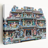 Large canvas print of the Singapore skyline with muted gray and blue tones, ideal for kitchen wall art.