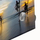 Large abstract wall art print of Sri Lankan scenery on acrylic glass, featuring mid-century modernist style.