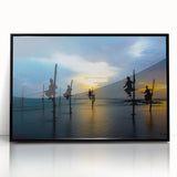 Large abstract wall art of a Sri Lankan landscape in muted earth tones on a framed acrylic.