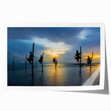 Extra large rolled print of a serene Sri Lankan landscape with lush greenery and soft pastel tones.