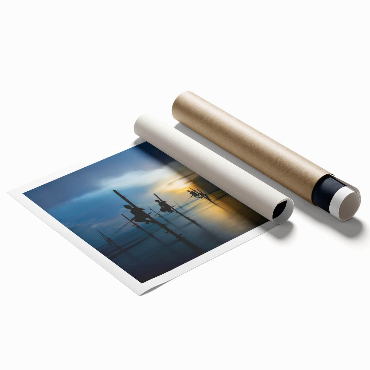 Extra large wall art featuring a serene Sri Lankan landscape with lush greenery and a calm river, printed on rolled canvas.