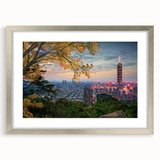 Textured abstract art print of a serene Taiwanese landscape in muted earth tones on a framed canvas, ideal for bedroom decor.