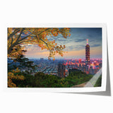 Rolled print of a serene Taiwanese landscape featuring soft pastel hues, ideal for art wall dining room decor.