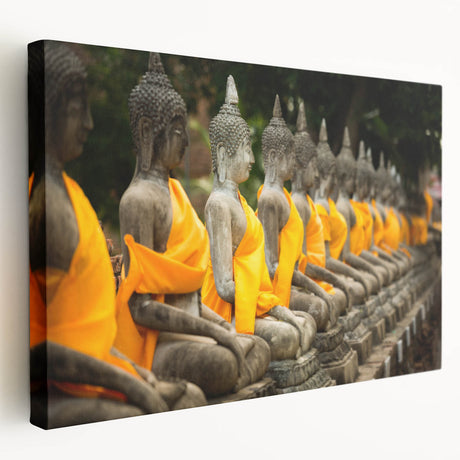 Large canvas print of a serene Thai landscape with lush greenery and distant mountains, ideal for kitchen wall art.