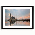 Extra large framed abstract print of a colorful, textured Turkish landscape, suited for living room decor.