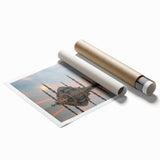 Extra large rolled print of a floral scene in vibrant colors, ideal for classy bathroom wall art.