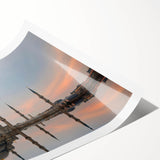 Extra large wall art featuring line art flowers in black on a white background, rolled print format.