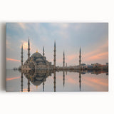 Black and white photograph of a Turkish landscape on stretched canvas, ideal for kitchen wall art.