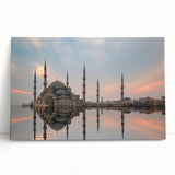 Black and white photograph of a scenic Turkish landscape on large stretched canvas.