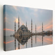 Large stretched canvas featuring a scenic Turkish landscape in muted earth tones, ideal for kitchen wall art.