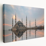 Large stretched canvas featuring a scenic Turkish landscape in muted earth tones, ideal for kitchen wall art.