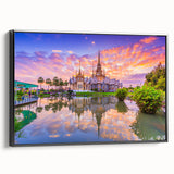 Black and white framed canvas of a Vietnamese landscape, ideal for bedroom wall art.