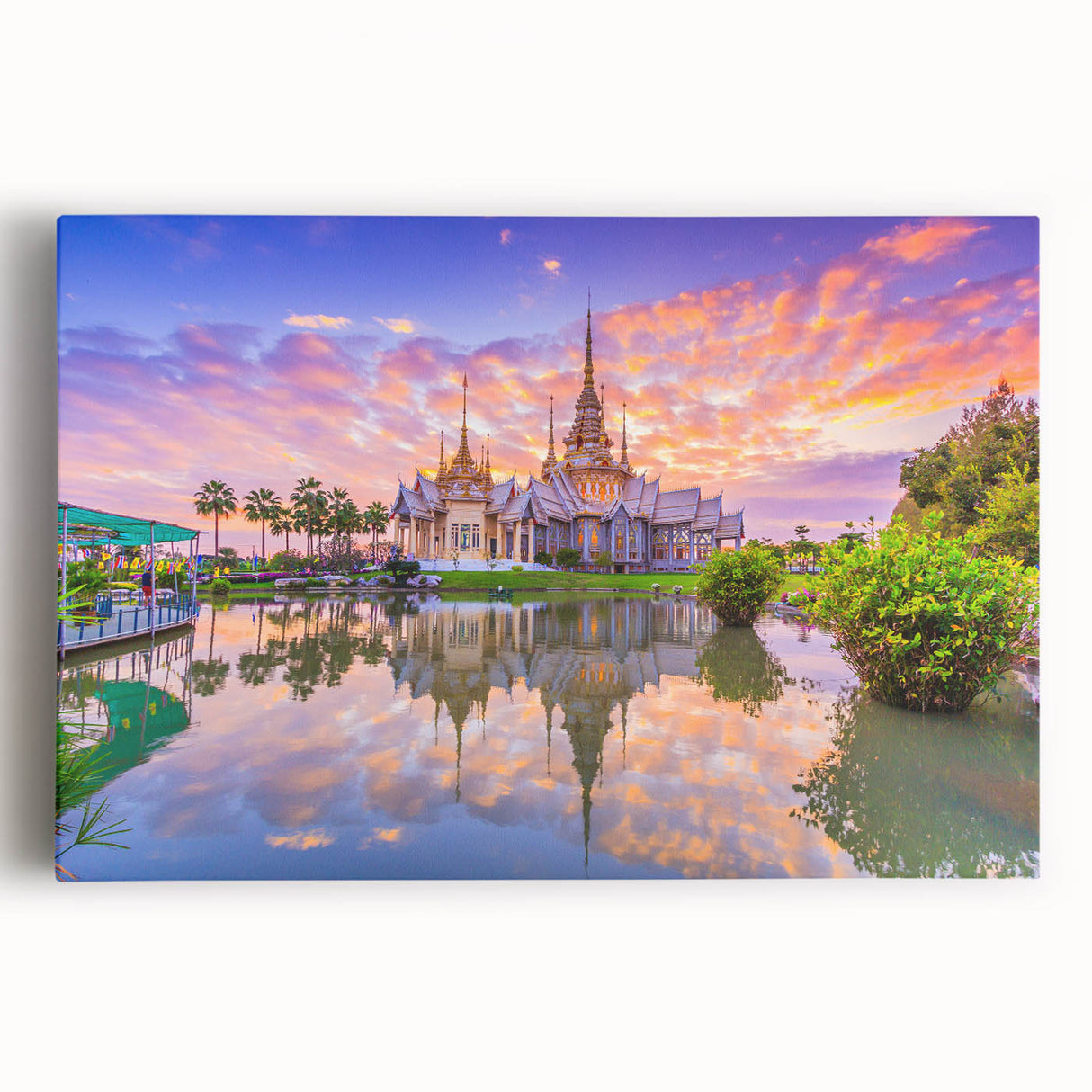 Black and white photograph of a Vietnamese landscape on stretched canvas, suitable for kitchen art.