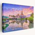 Large canvas print of a Vietnamese landscape in muted green and blue tones, suitable for kitchen wall art.