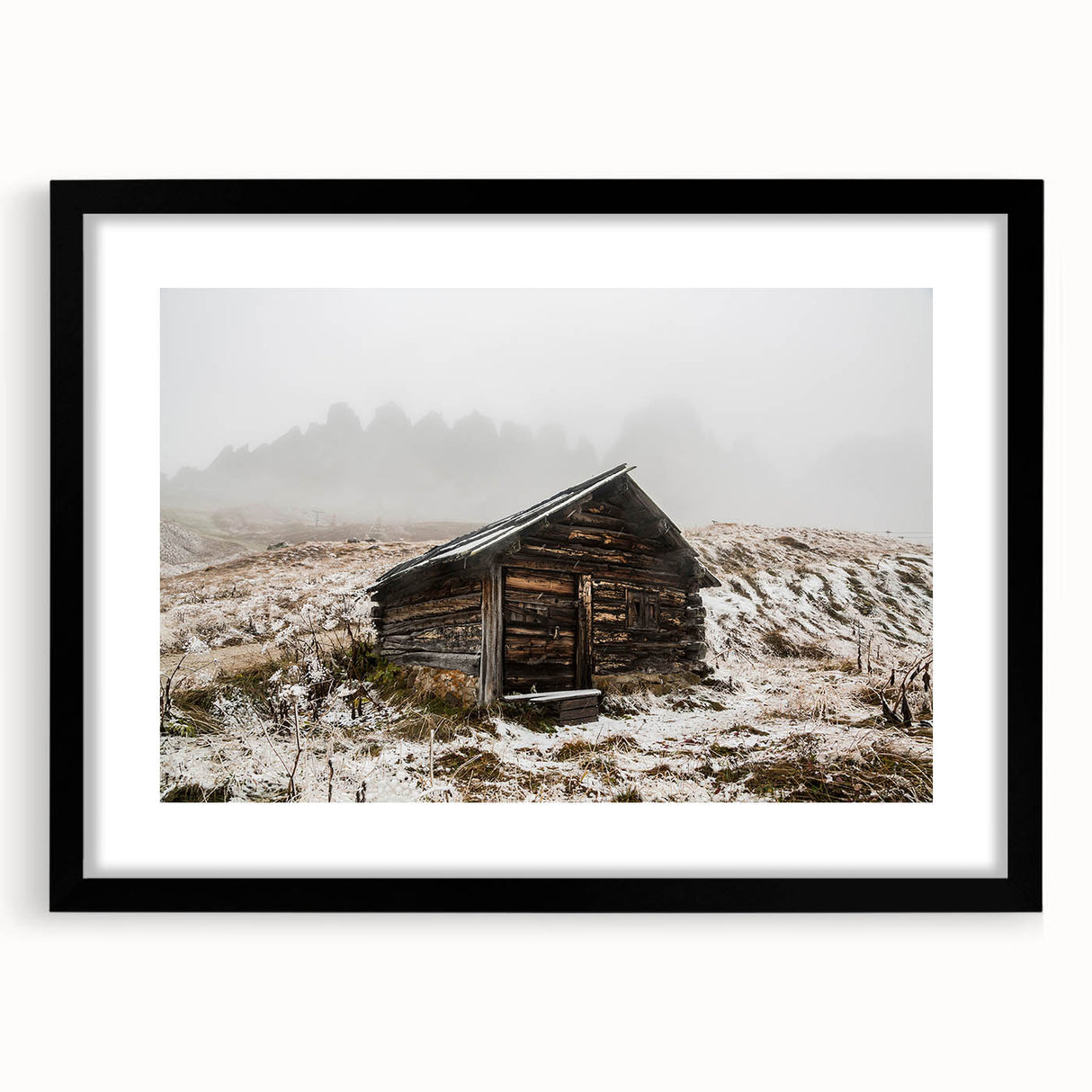 Abstract art print of Adelaide scenery in vibrant colors on a black framed mat, ideal for living room decor.