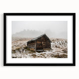 Abstract art print of Adelaide scenery in vibrant colors on a black framed mat, ideal for living room decor.