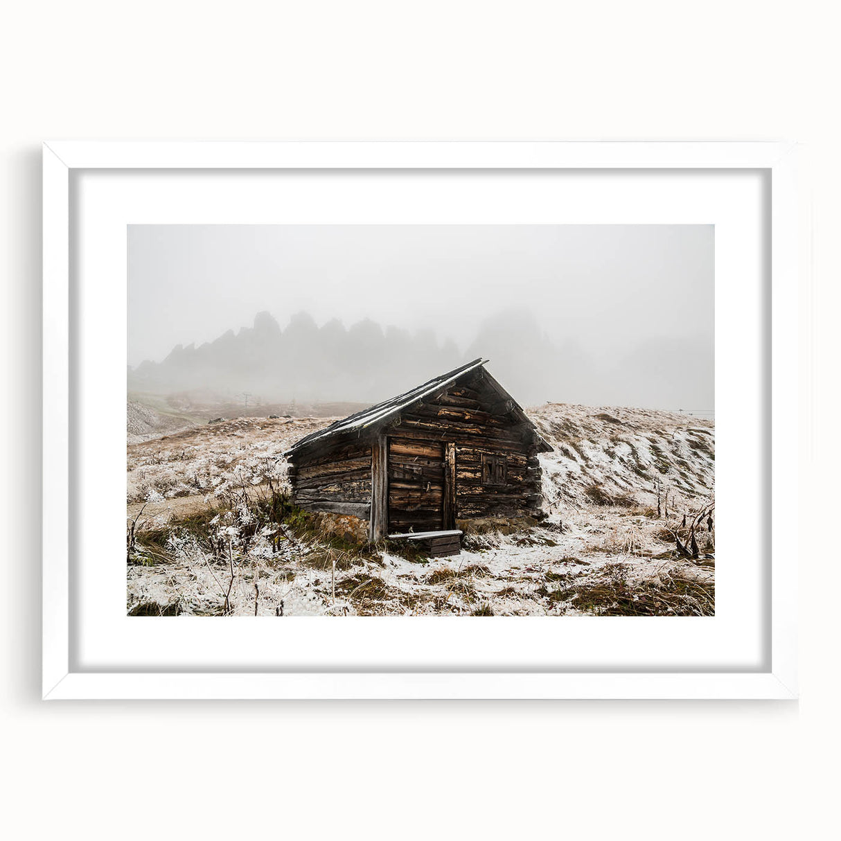 Extra large abstract art print depicting an Adelaide scenery in muted earth tones on a framed white canvas.