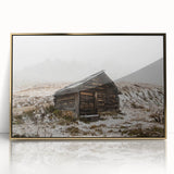 Mid-century modernist art depicting the Adelaide skyline in muted gold tones on a framed acrylic print.