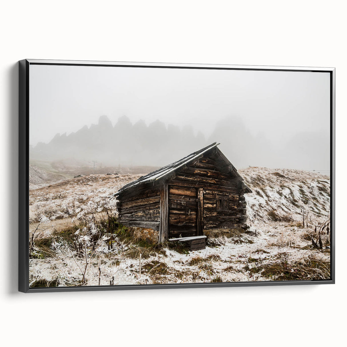 Black and white framed canvas of Adelaide landscape in vintage poster style, suitable for bedroom decor.