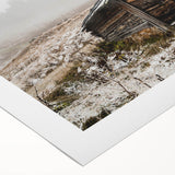 Art deco poster of Adelaide skyline in muted gold and blue tones on rolled canvas, ideal for dining room wall art.