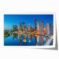 Extra large rolled print of Brisbane scenery with vibrant green and blue tones, ideal for dining room wall art.