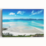 Black and white stretched canvas of the Great Barrier Reef, ideal for kitchen wall art.