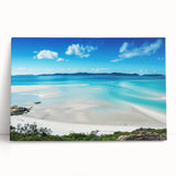 Black and white stretched canvas of the Great Barrier Reef, ideal for kitchen wall art or bedroom ambiance.